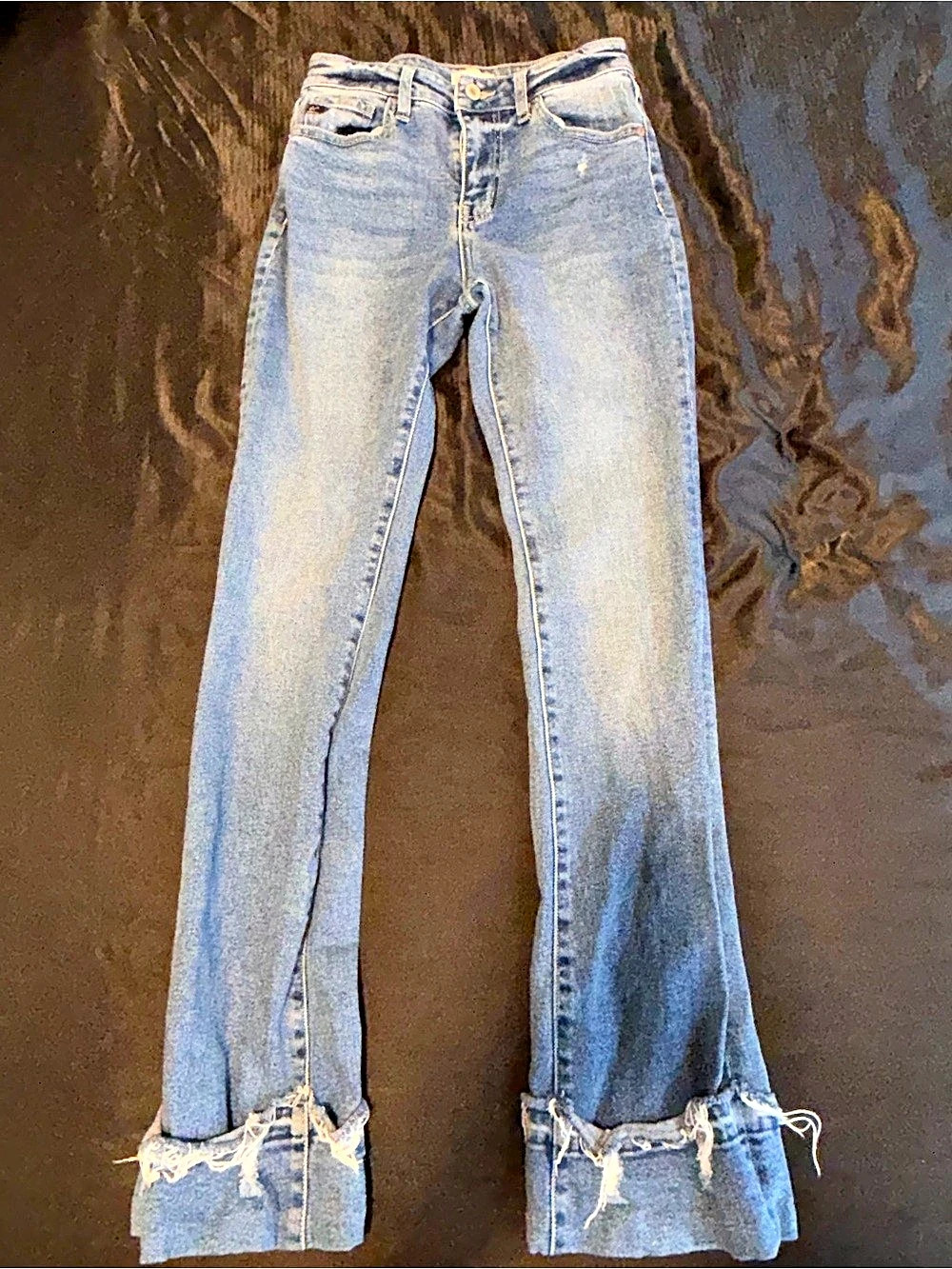 Kan Can Women's Wide Leg Jeans in Blue